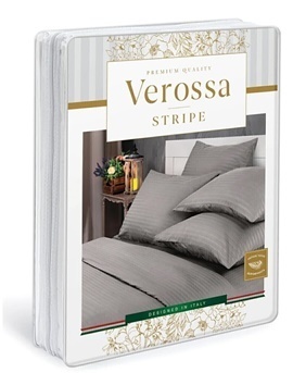КПБ 2сп страйп-сатин (нав 50*70) Verossa Stripe <4643/1+3269/0 Серебряный вальс Скидка>