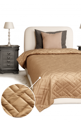 Покрывало стеганое велюровое ADRIA Decor Magic, MONO, SAND<MONO, 135*230, односпальное, SAND>