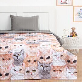 Покрывало детское ультрастеп Юниор, Happy cats<7475399 Happy cats, 145*210, 1,5 спальные>